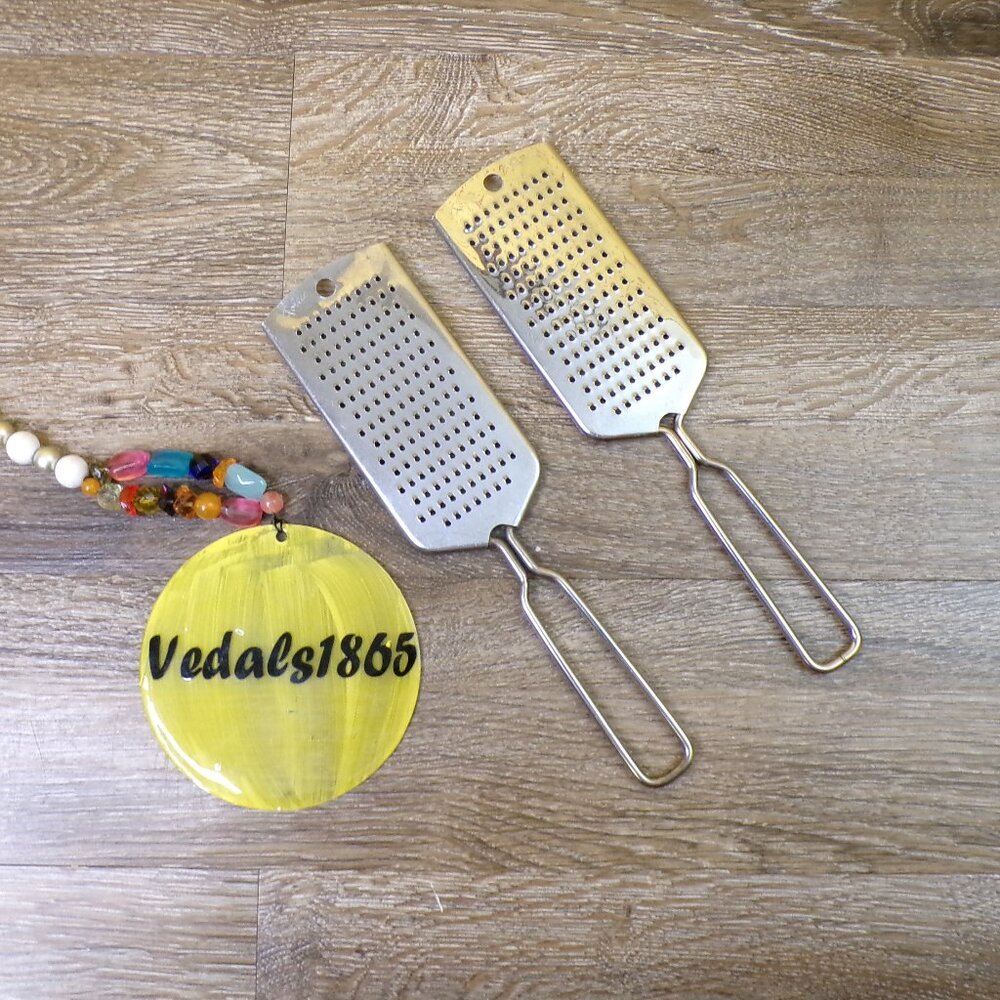 FOLEY Vintage Stainless-Steel Zester Handheld Grater 8.75" Long Lot of 2